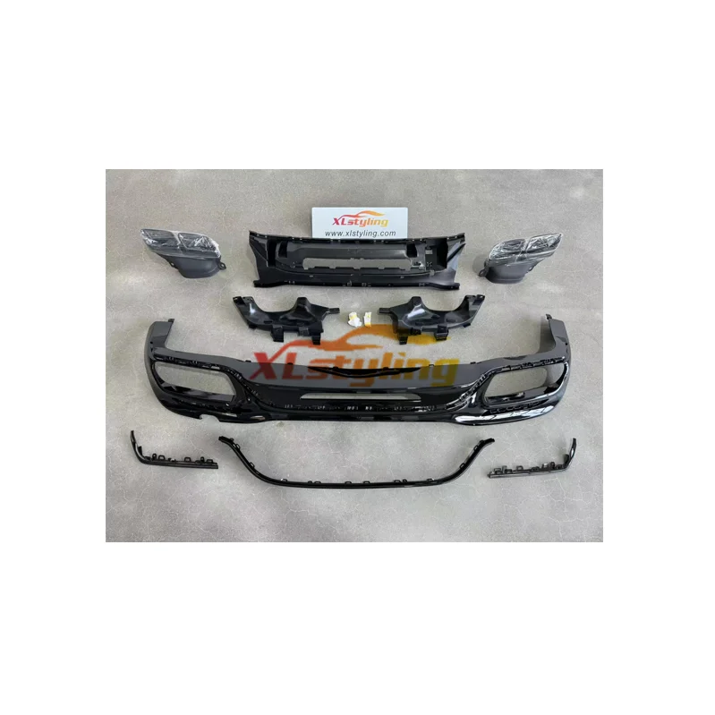 XLstyling S65 Rear Diffuser for Mercedes W222 2017-2020 Style Bodykit with Exhaust Pipes Front Bumper Rear Diffuser Upgrade