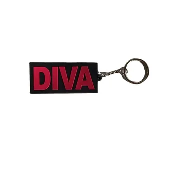 no moq cheaper DIVA hot sale promotional personal new custom 2D soft  rubber  pvc keychain for event