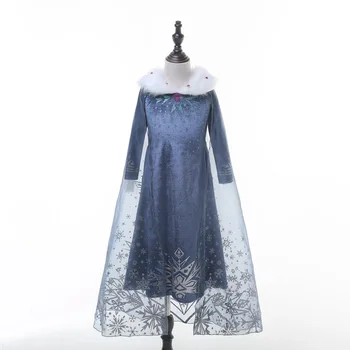2020 Best selling Cheap frozen elsa 2 snow beautiful dress costume for kids Adult frozen elsa anna princess dress in stock