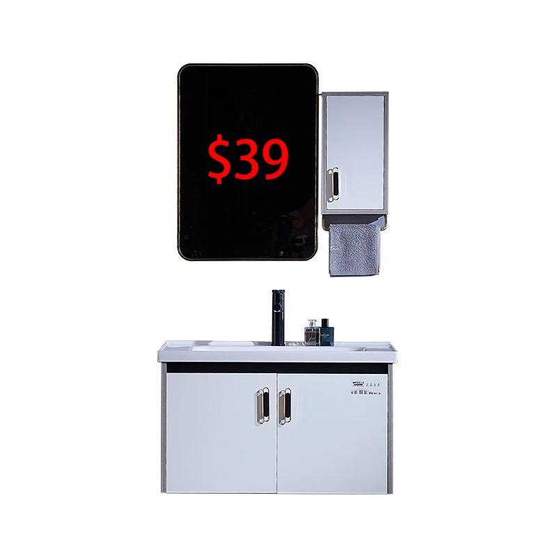 Фанерное настенное зеркало с боковым шкафом, туалетный столик, дешевая керамическая раковина chaozhou с покрашенным шкафом для ванной комнаты