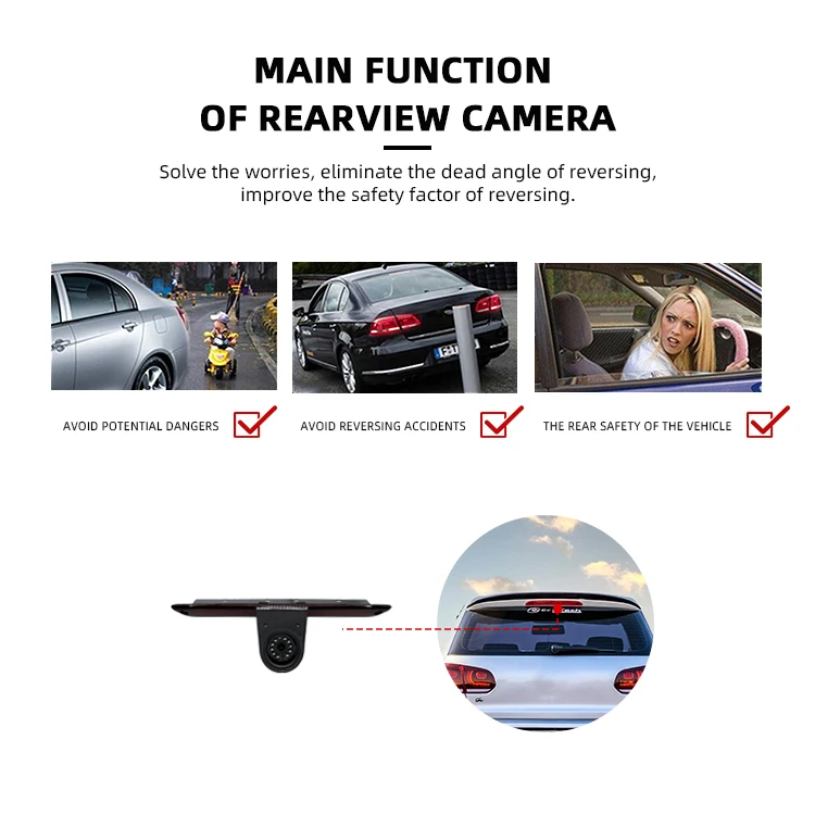 WEMAER Vehicle Security Brake Light Backup Rearview Camera for Mercedes Sprinter 2006-2020 W906 W907 for VW Crafter 2007-2016 details