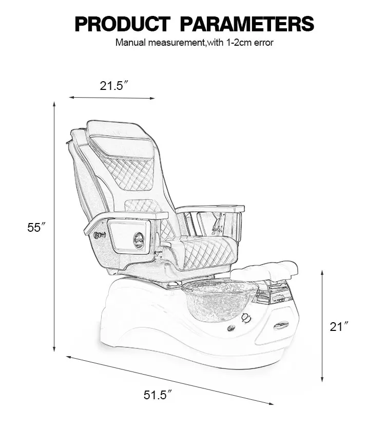 Kangmei Modern Luxury Beauty Nail Salon Furniture Electric Pipeless