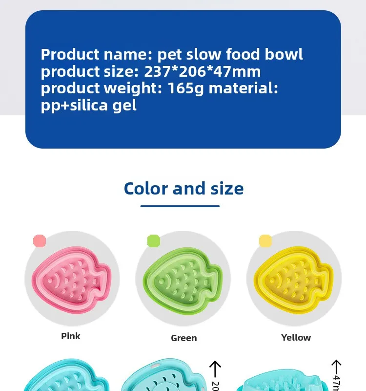 New Anti-Choking Anti-Overflow Anti-Slip Silicone Dog Bowl Slow Food Bowl for Pet Cats PP Dog Bowl Pet Supplies factory