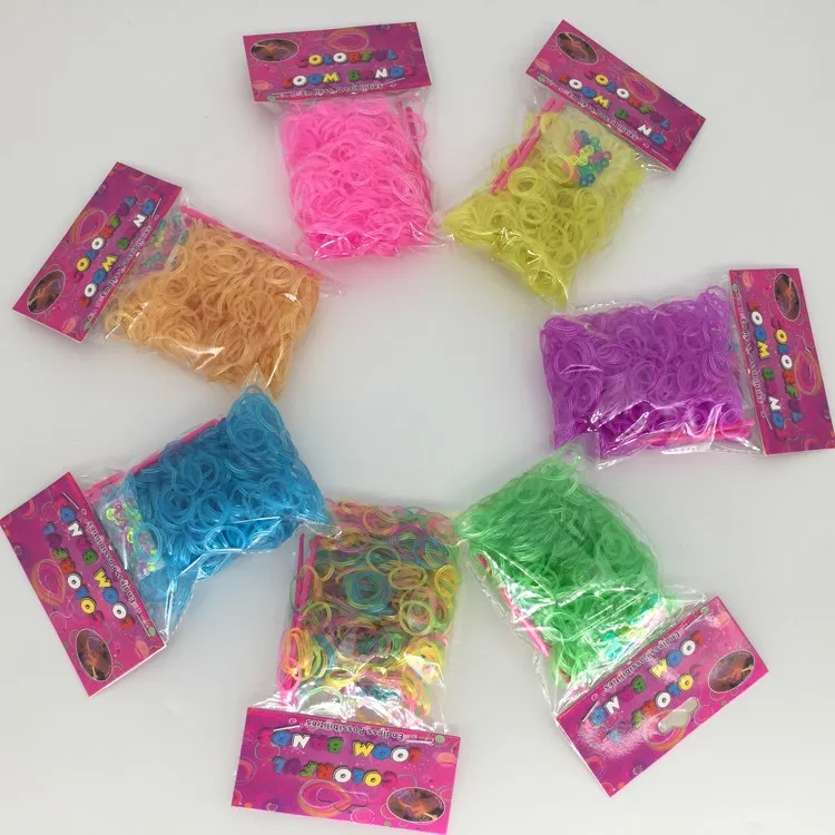 Hot Selling Kids Diy Rubber Loom Bands Non Toxic Glow in Dark Loom band