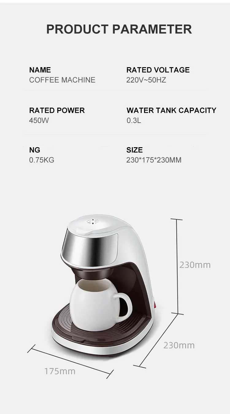 Home Drip Coffee Machine Office Small Portable Mini American