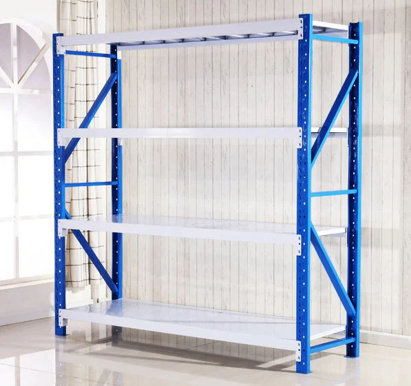 Adjustable 4-Layer Steel Warehouse Storage Shelf Racks 220 Pounds Per Layer Multi-Level Metal Storage Units