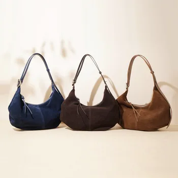 Retro Bag Girl's 2025 New Casual and Fashionable Dumpling Bag with a Unique Texture and Versatile Crossbody Bag