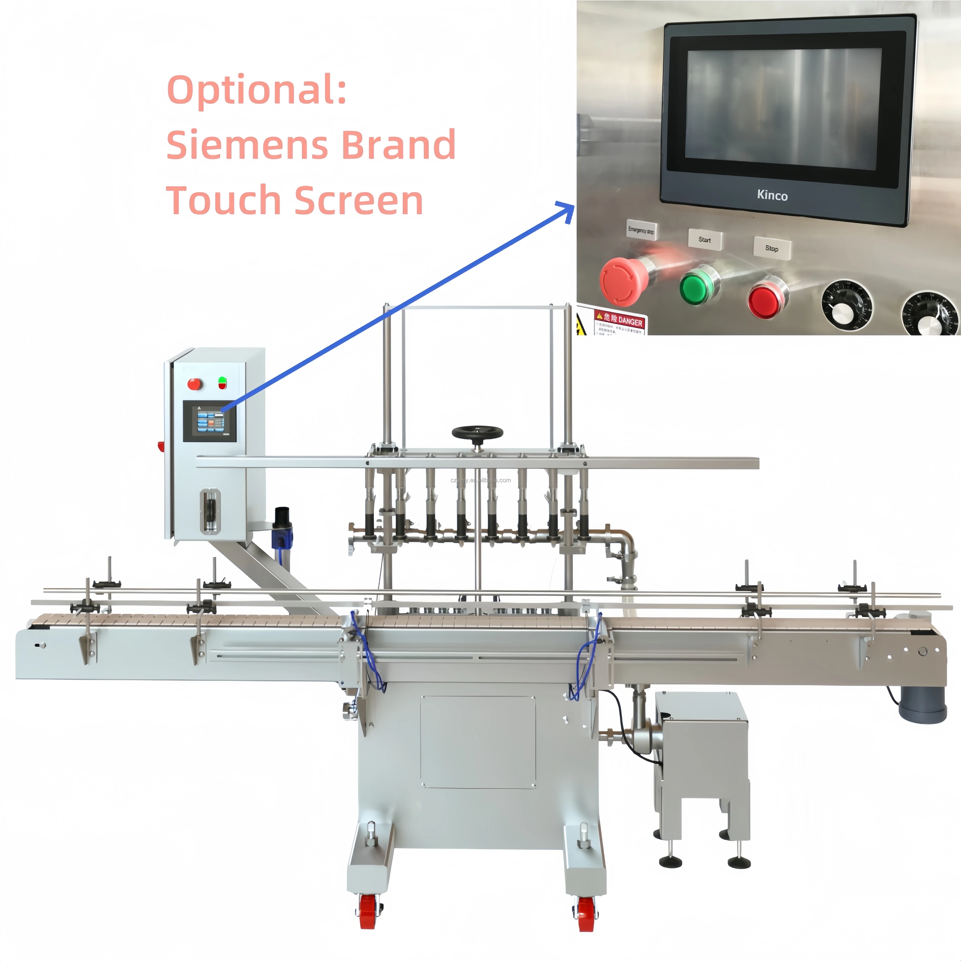 14 Nozzle Automatic Bottle Liquid Overflow Gravity Liquor Filling and Clapping Machine
