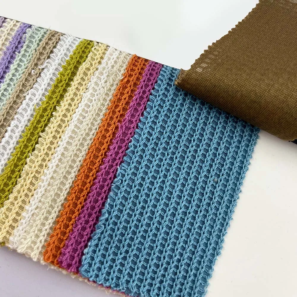 Textile Manufacturer 220g French Ribbed Sweater Fabric 100 Polyester Fabric Textile Raw Material for Clothing