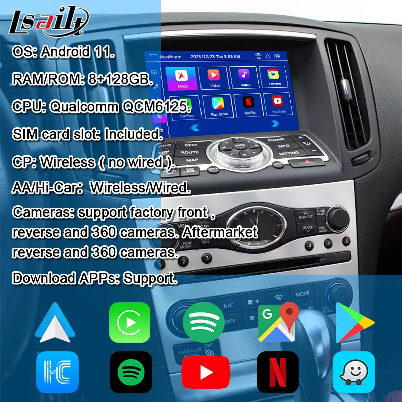 Lsailt Android Video Interface Box for Nissan Skyline 370GT V36