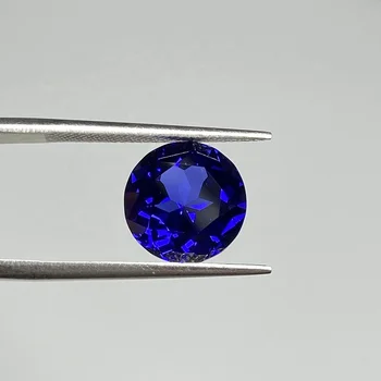 WuZhou Fancy jewelry Star Cut Lab Grown Synthetic Round Loose Gemstone Blue Sapphire