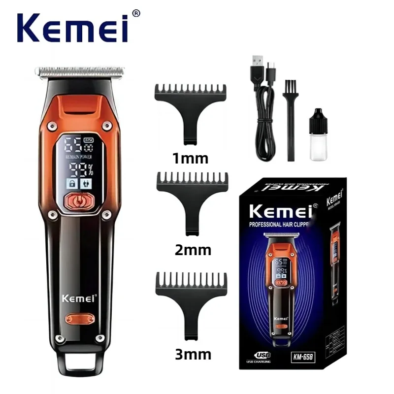 Wholesale Rechargeable Hair Trimmer Kemei km-658 Machine Hair Cut Razor Men'S Hair Clippers