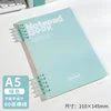 Quaderno A5 a dieci fori con pagine a righe verdi