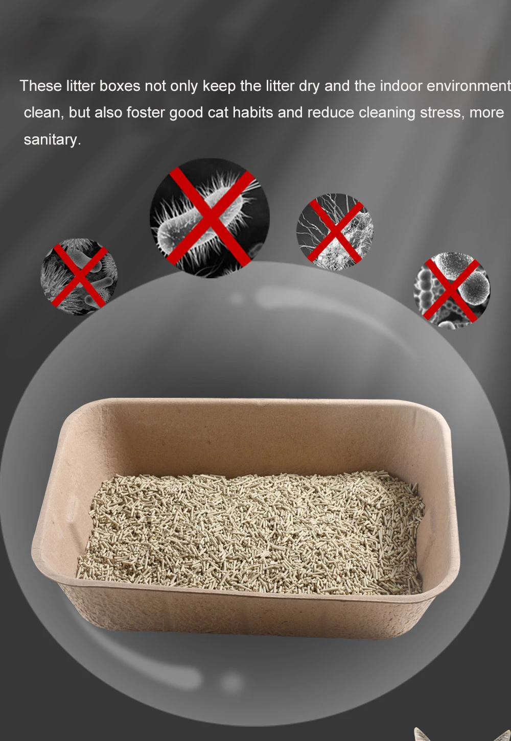 Extra Large Disposable Cat Litter Box Portable Paper Cat Litter