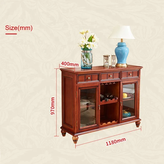 Solid Wood Meubles Buffet Tables with Storage Drawers and Doors for Living Room