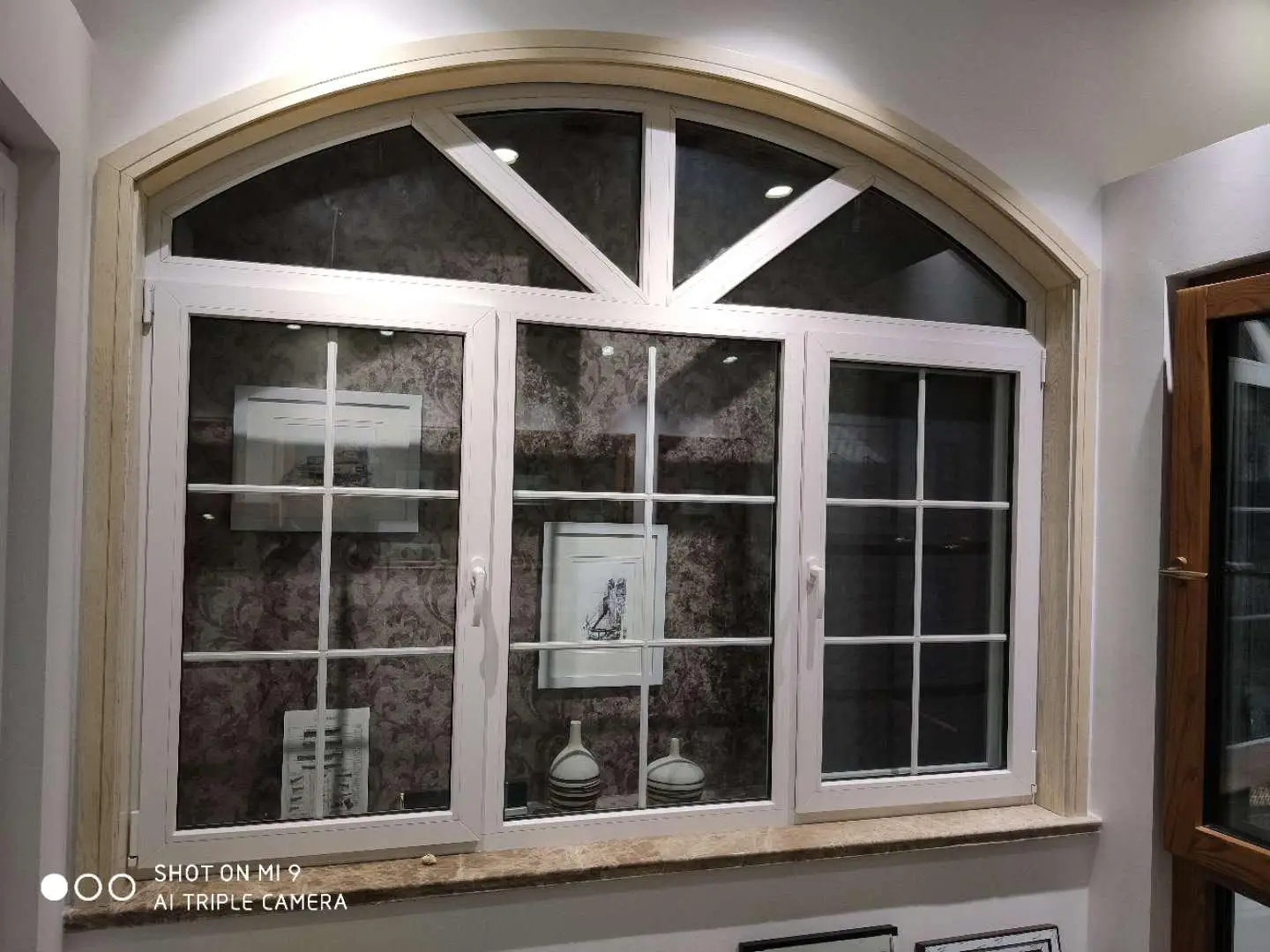 Grill Design PVC Half Circle windows Arch windows with Tempered Glass for French