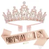 Rose gold ribbon crown two-piece set