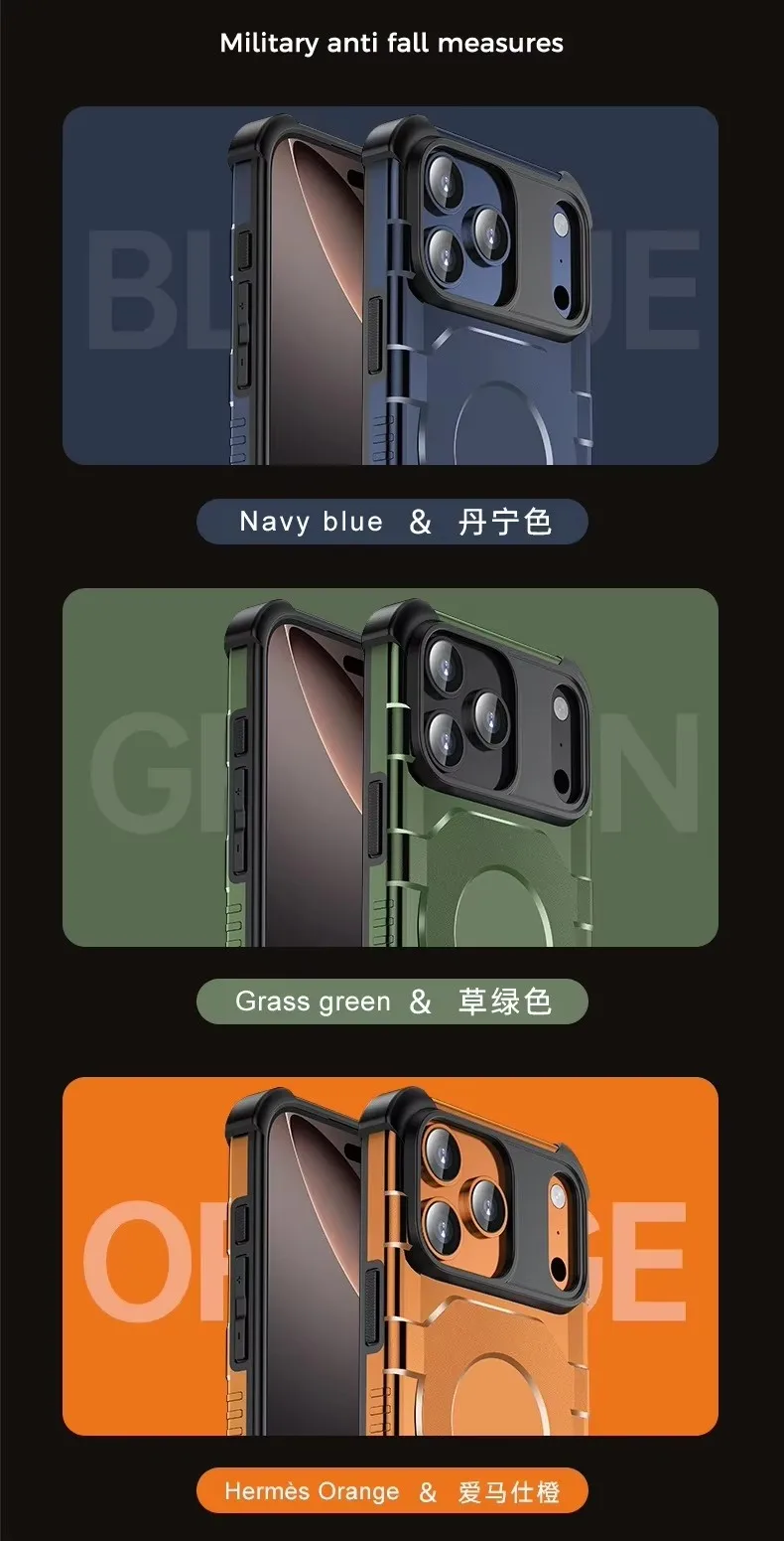 product for iphone 17 pro max case with rotating metal kickstand military grade drop proof  anti fingerprint protective cover-8