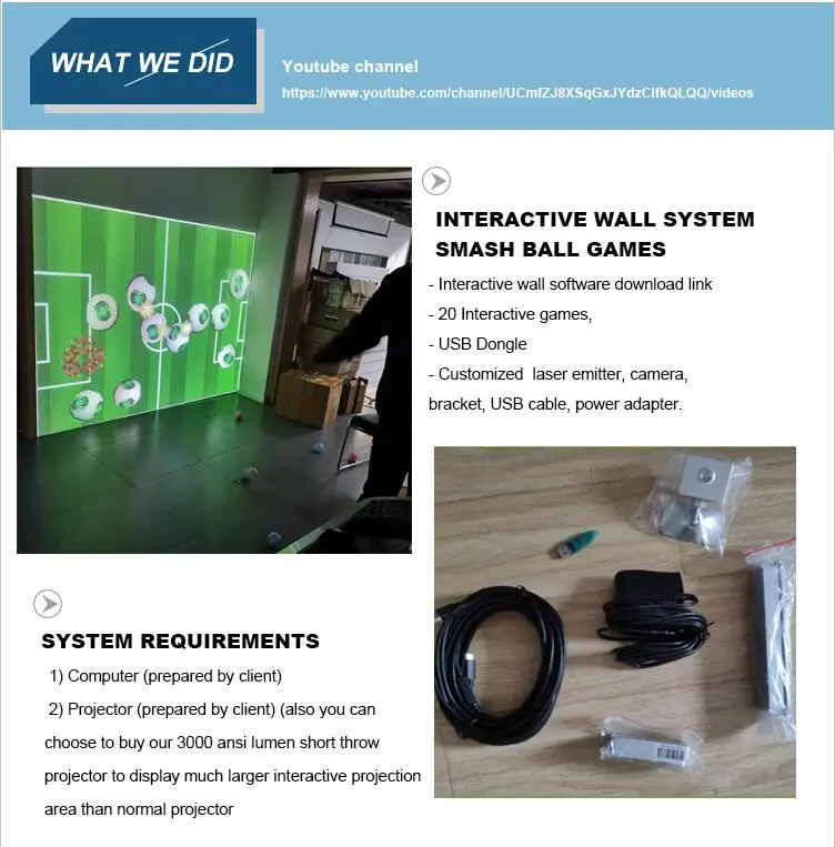 Wall projector interactive wall projection interactive wall interactive projector new 20 games for kids, children, school