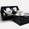 Iris Floral (Pink & Purple) - Ceramic Teapot + 2 Cups & Saucers