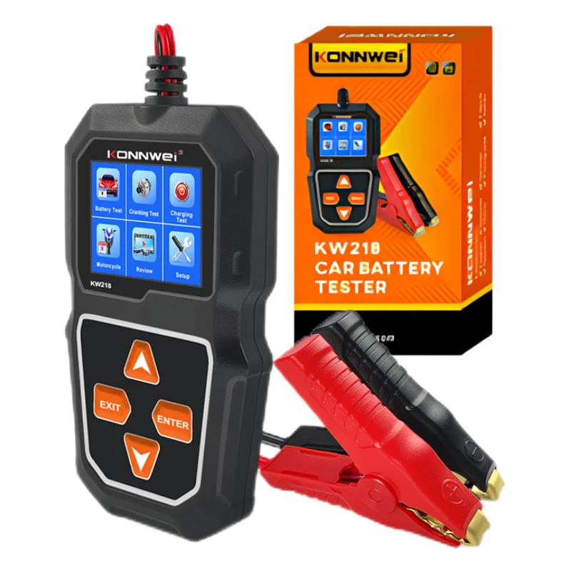 KONNWEI Motorcycle Car Battery Testing Tool KW218 6V 12V Auto Battery Health Diagnostic Tester for AGM GEL Flooded Battery
