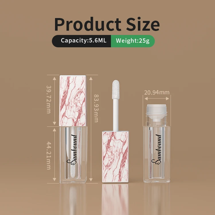 Lip Gloss Empty Tubes Square Unique Empty Pink Custom Luxury Private