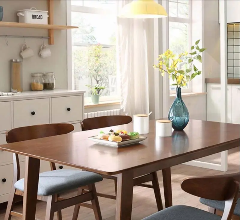 Solid Wood Dining Table Malaysia Imported Rubber Wood Dining Room Furniture  Table Chairs Chairs Combination