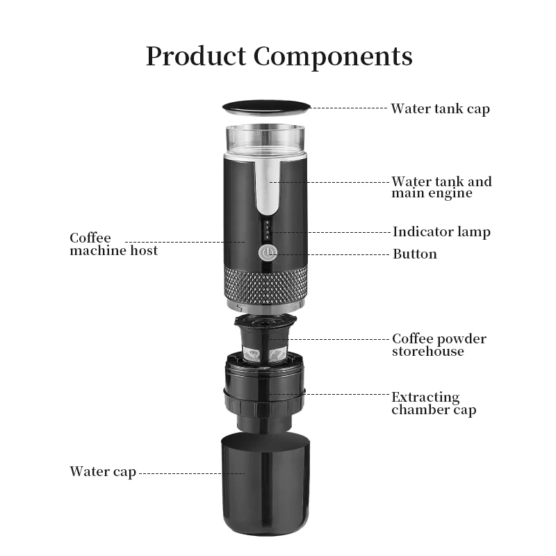 2 In 1 K Cup Mini 2-in-1 Espresso Maker Portable 12v Expresso Machine ...