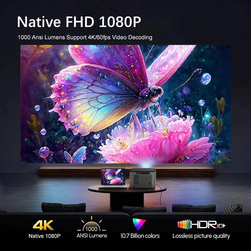 4K Smart Android Mobile Phone Connection LCD Video Portatil Proyector Full HD 1080P LED Home Theater WiFi Mini Projector 4K
