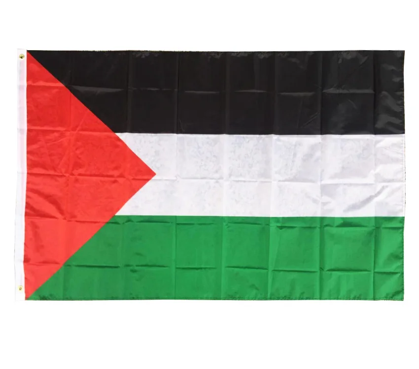 Drapeau Palestine 90x150cm - Drapeau Palestinien Polyester 90g Avec Double Couture