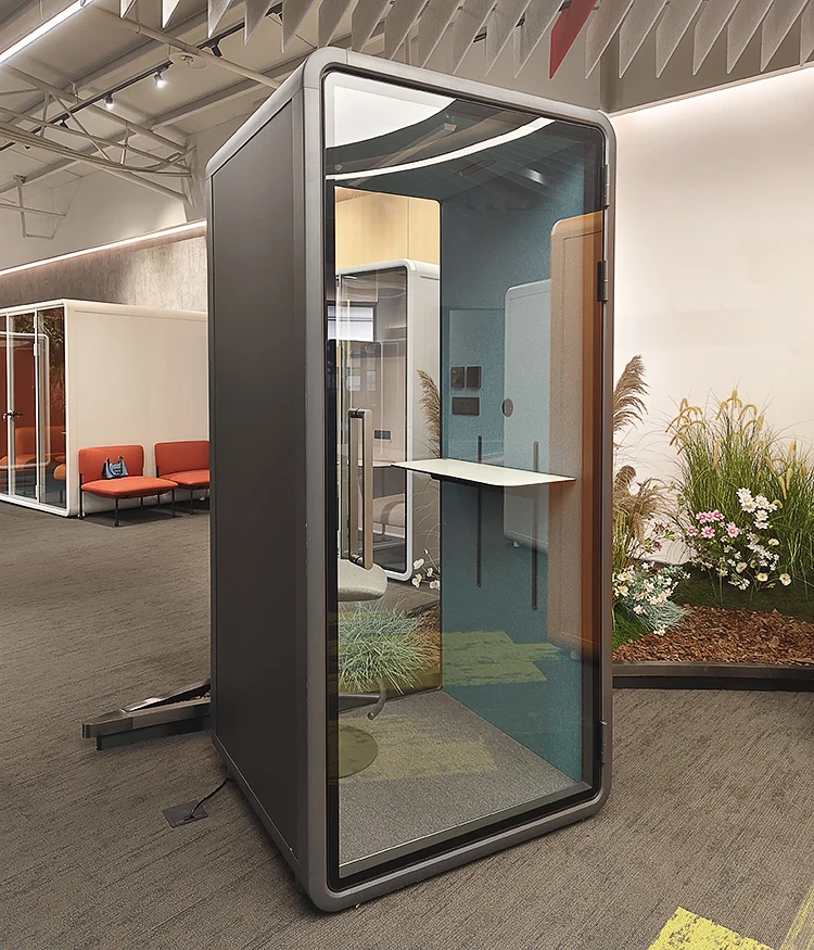 Adjustable Modular Silent Booth with 30+--5db Noise Reduction Coefficient for Private Meetings and Office Pods