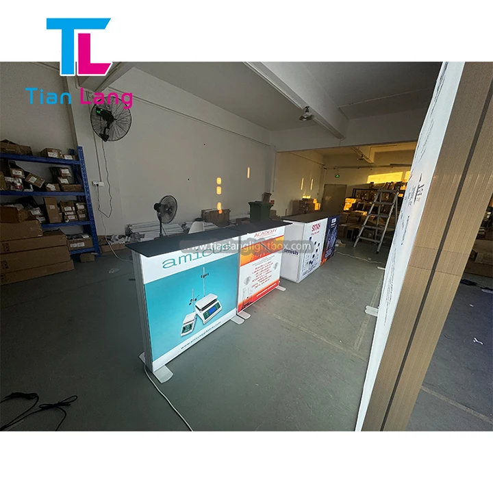 TianLang 10x10ft Personalizzato Sfondo in Tessuto teso per Pubblicità Contropannello Portatile Tavolo Stand Fiera Esposizione