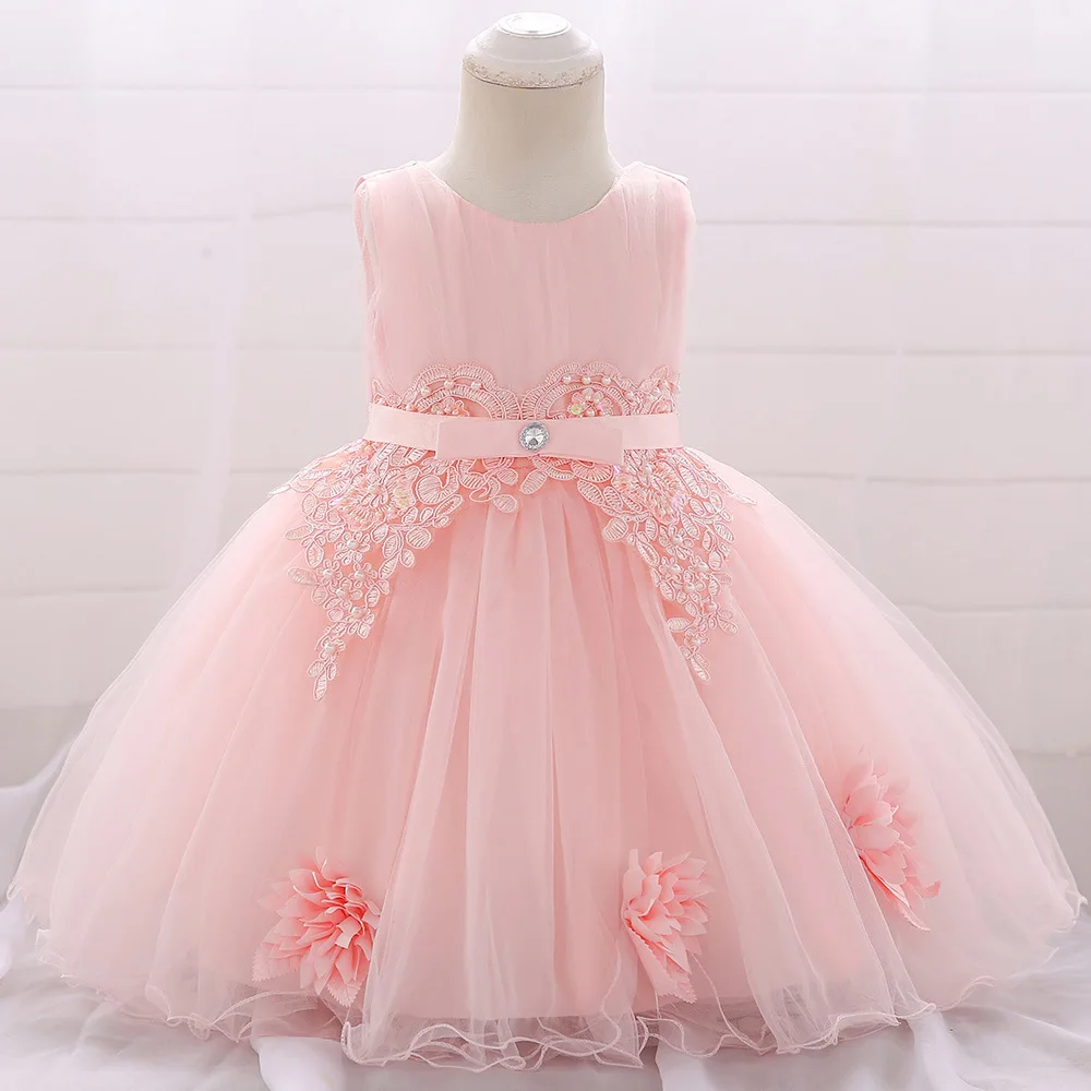 MQATZ Dropshipping Frock Design Floral Summer Wedding Big Bow Girls Party Design Sleeveless Dresses L1871XZ