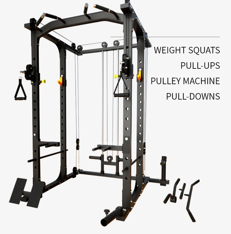 Small Smith Rack Functional Trainer Squat Power Rack Classic Multifunction Smith Machine ...