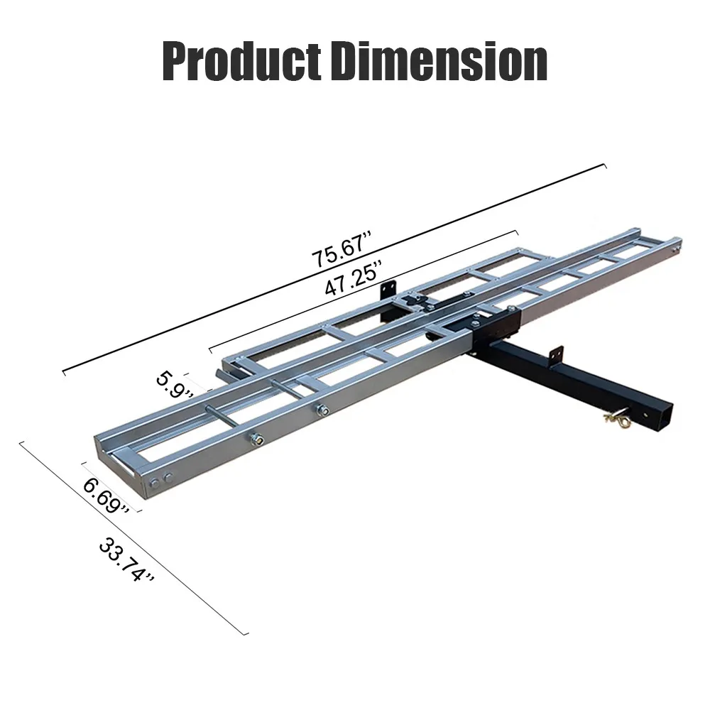 Aluminum Heavy Duty Hitch Mount Motorcycle Rack Sliver Folding Motorcycle Carrier With Loading