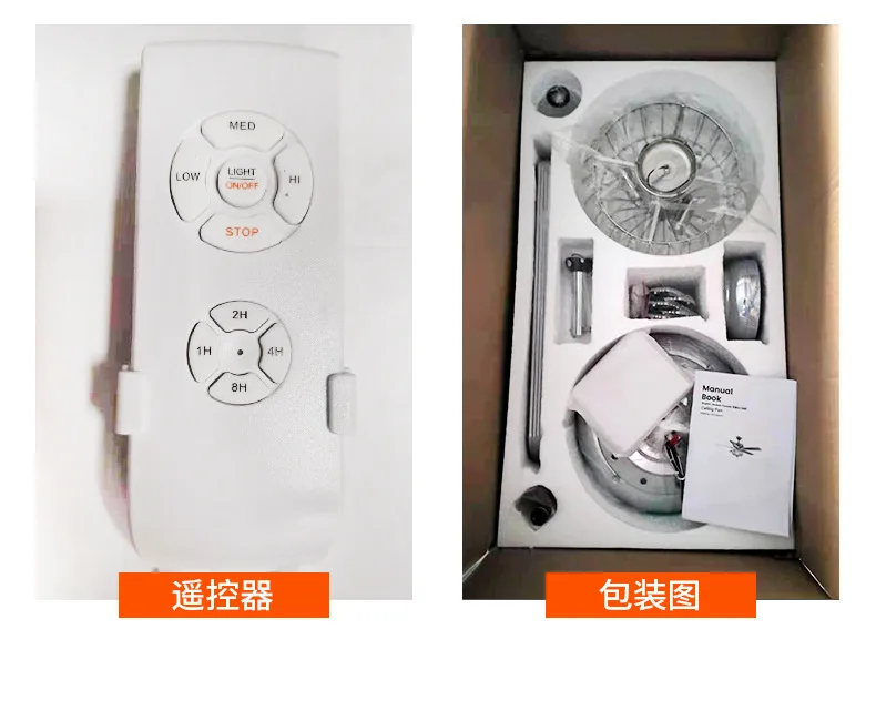 Mass Production Low Watt Energy Saving Ceiling Fan Remote Control Crystal Lighting Changeable Fan Spare Part
