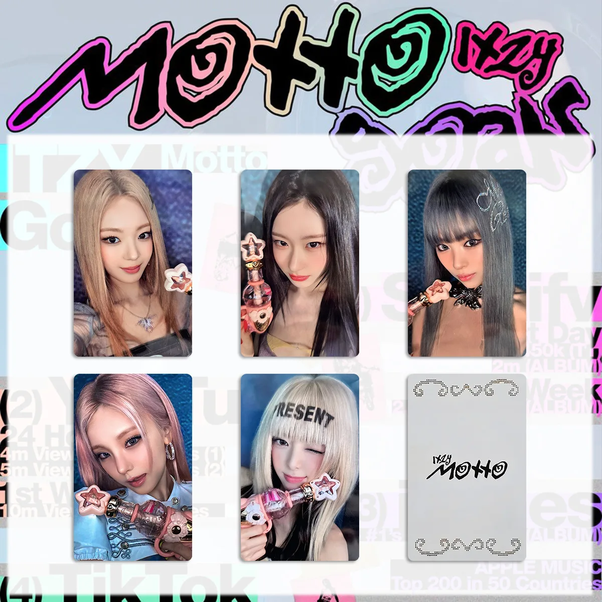 Kpop ITZY MOTTO Album Glossy Selfie Card Makestar AM PB Ver Selfie