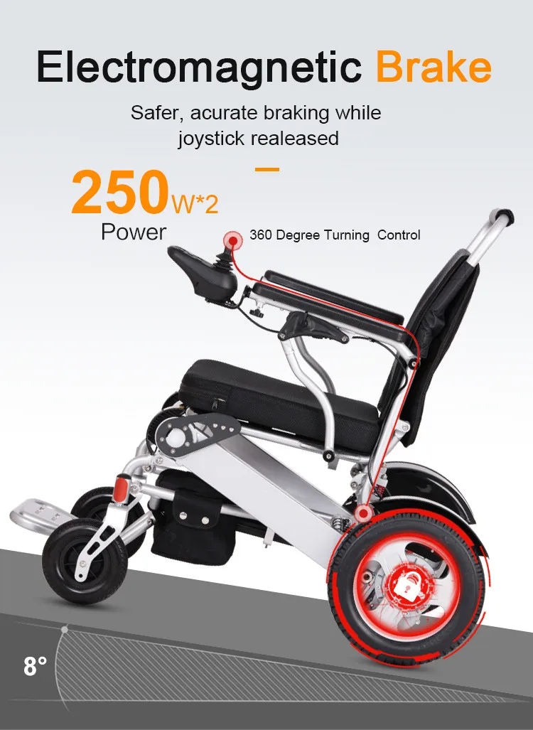 2023 stylish motorized lightweight one key automatic foldable wheelchair supplier