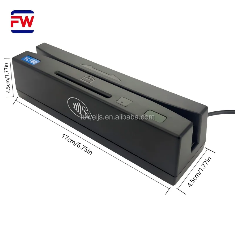 YL160 Multifunctional USB Card Reader for Chip, NFC & Magnetic