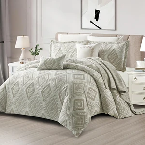 Elegant for KOSMOS 8pcs Jacquard Comforter Set New Design Customizable Bedding in Apricot Woven Technics Plain Style