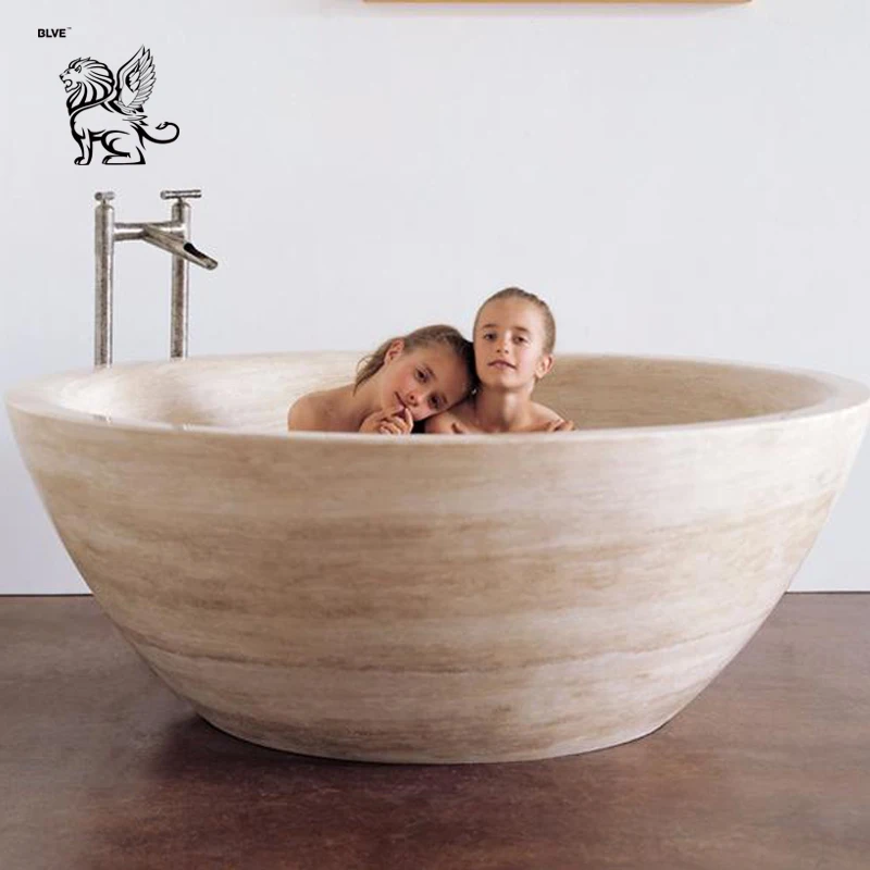 Blve Large Modern Indoor Freestanding Stone Bathroom Children Bath Tub