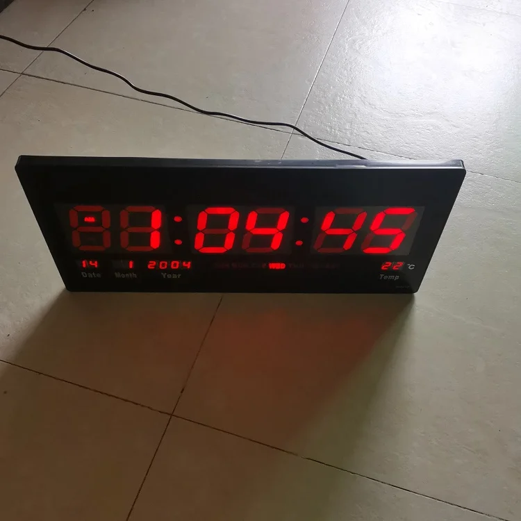 Large Nixie Tube LED Display Digital Calendar Wall Clock - Modern
