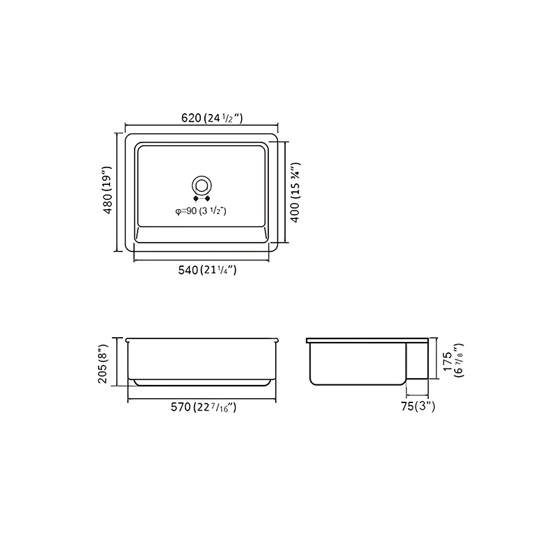 Non Yellowing Single Bowl White Farmhouse Apron Ceramic Kitchen Sink