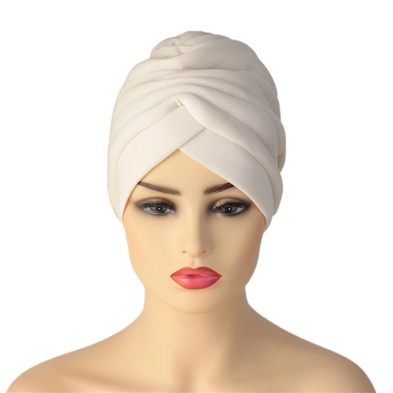 Простой дизайн мусульманская повязка на голову бандана хиджаб Африканский космический хлопок тюрбан шляпа для