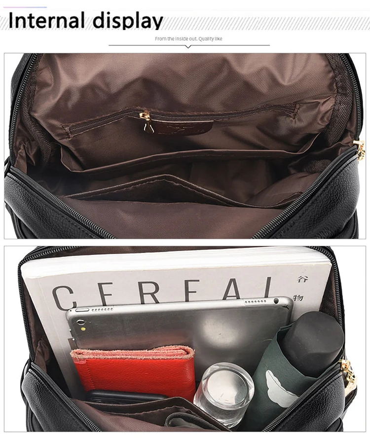 Shoulder bag soft leather pu ladies Korean fashion summer casual small backpack student simple school bag