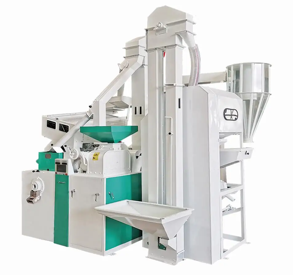 1 Ton Per Hour Mini Rice Mill with Polisher Ricemilling Paddy Rice Mill Machine