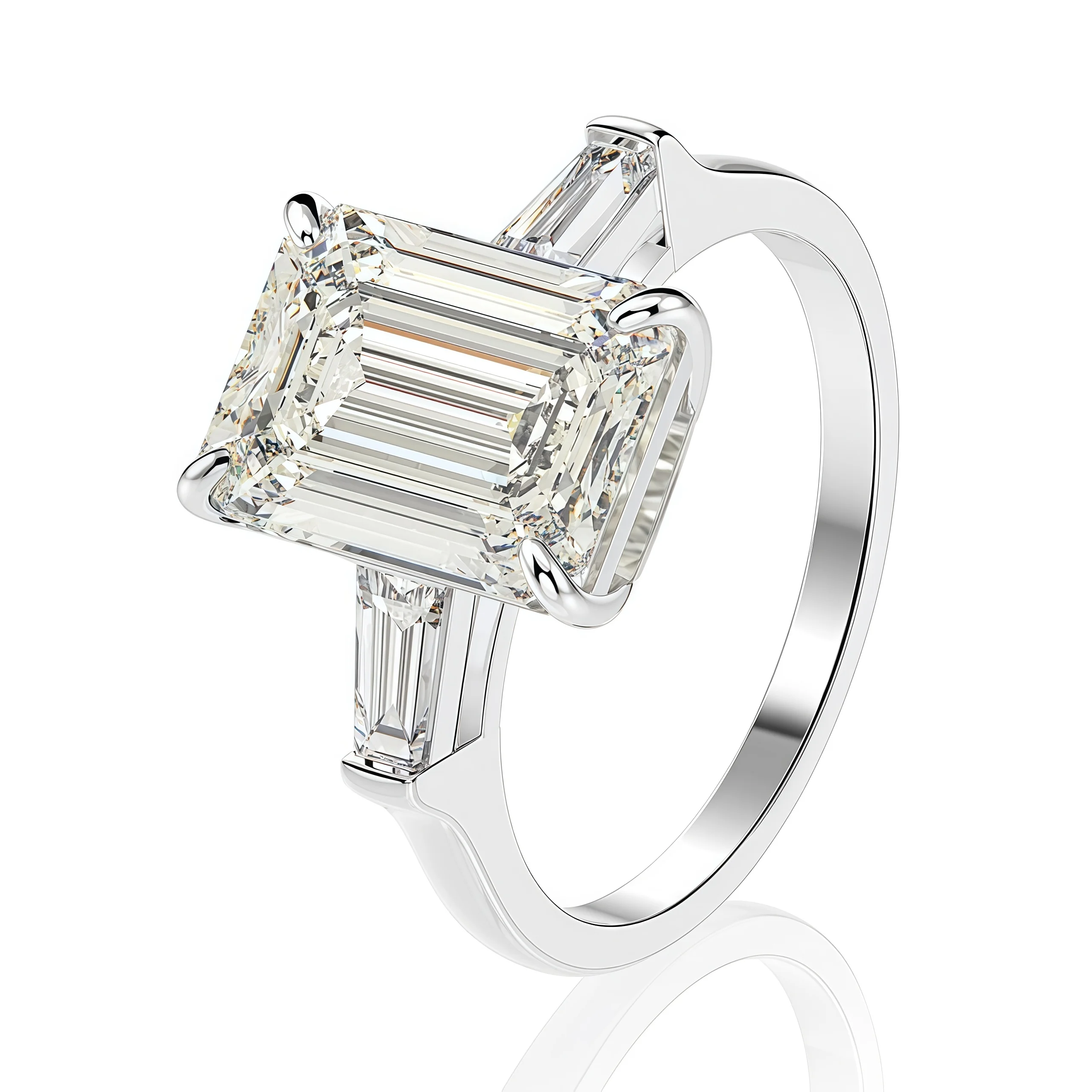 MUSHAN Jewelry Factory 925 Sterling Silver Rings Women 4ct CZ Zircon High Carbon Diamond Engagement and Wedding Bands Fine Rings