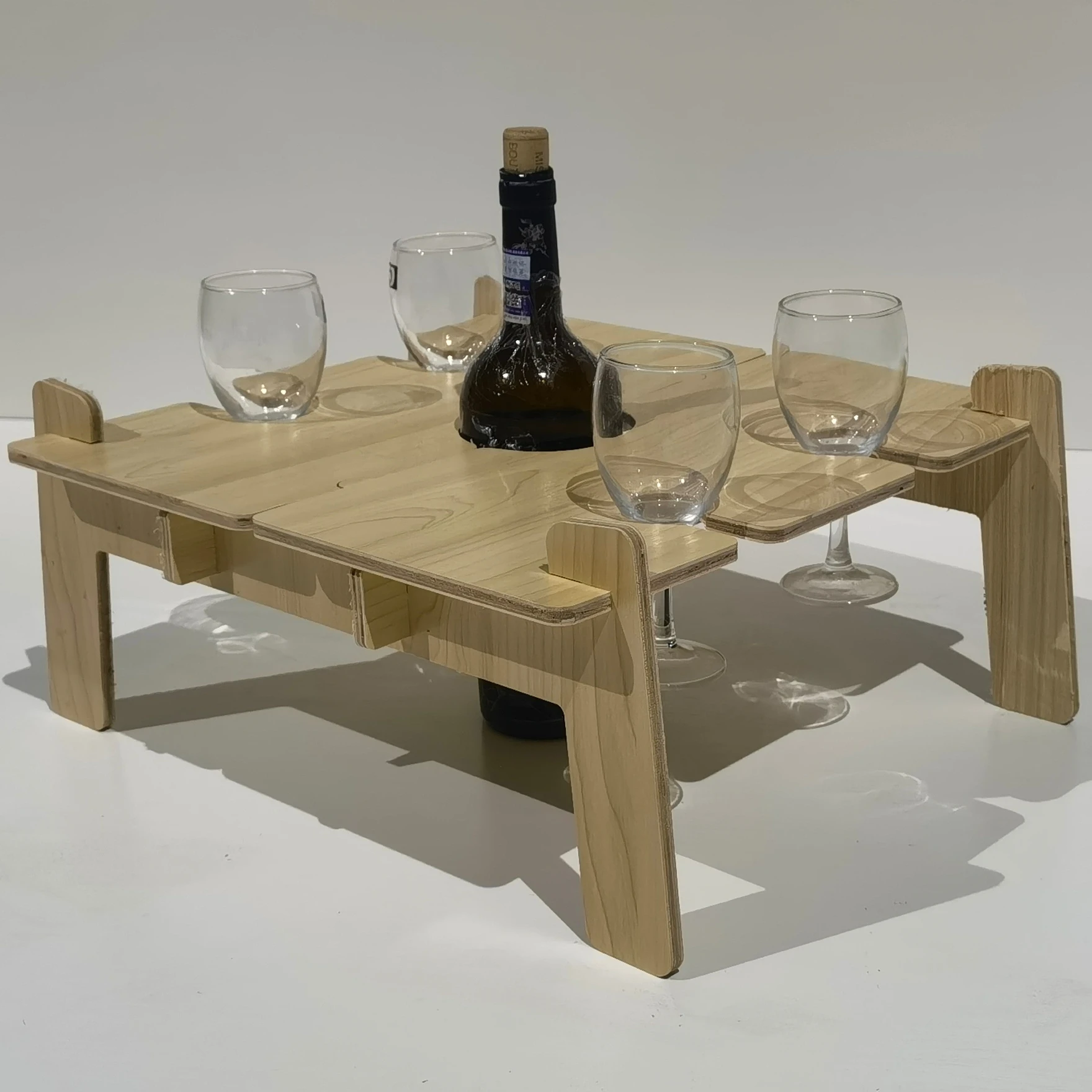 table de plage portable table de camping support pour verre petite table de jardin Table à vin pliable en bois 