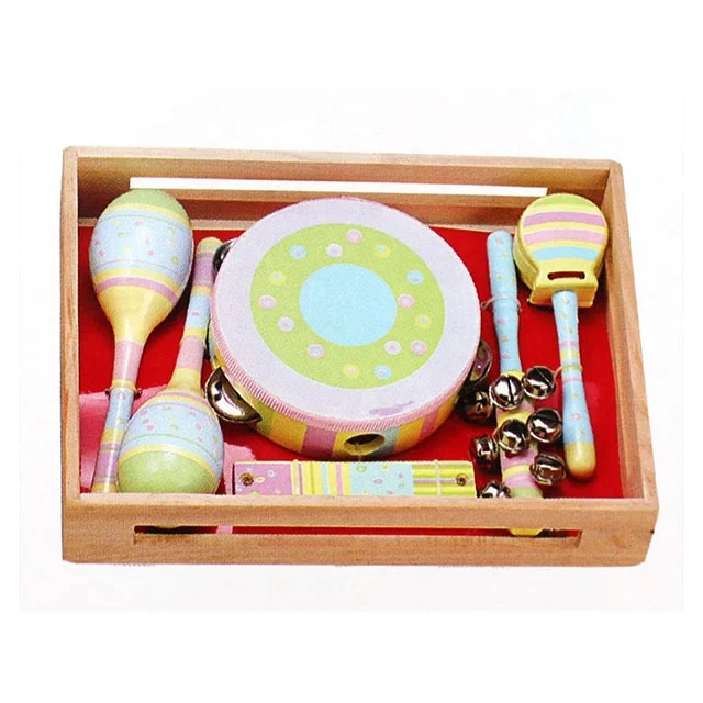 Оптовая продажа Деревянные младенцы и тамбурин музыкальный набор