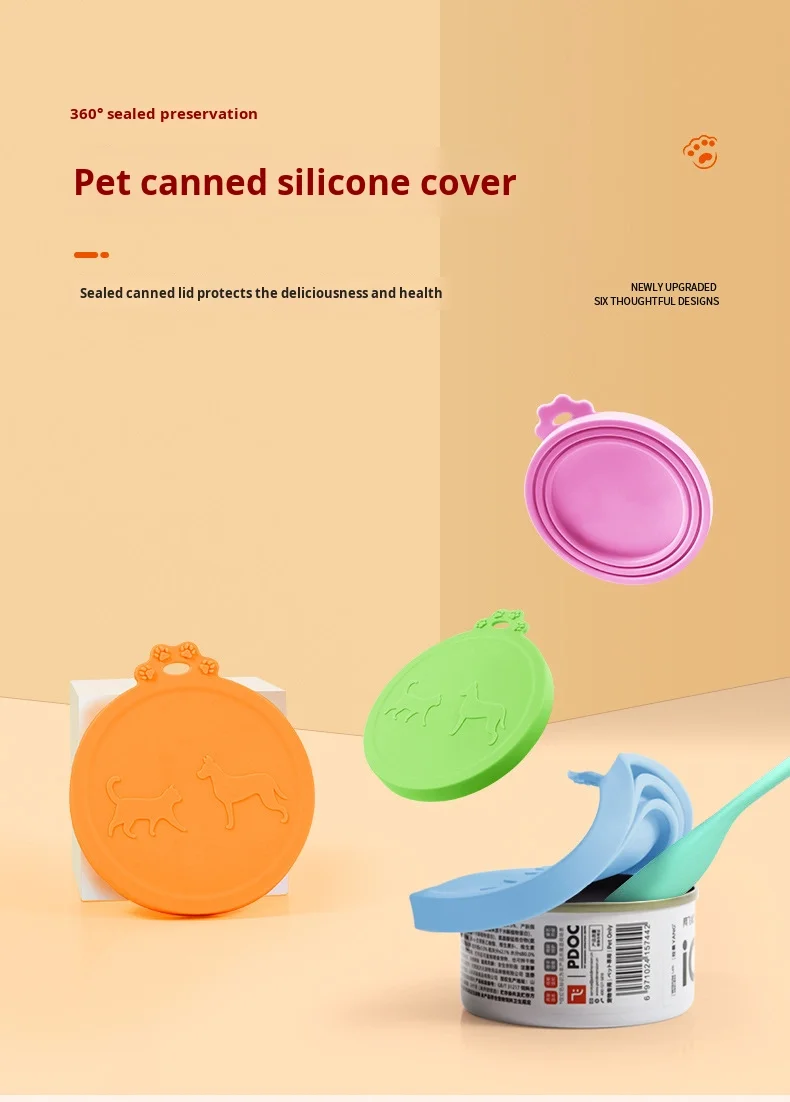 3-in-1 Silicone Pet Cat Can Lid for Cat and Dog Sealing and Preservation Pet Bowls & Feeders Accessory details